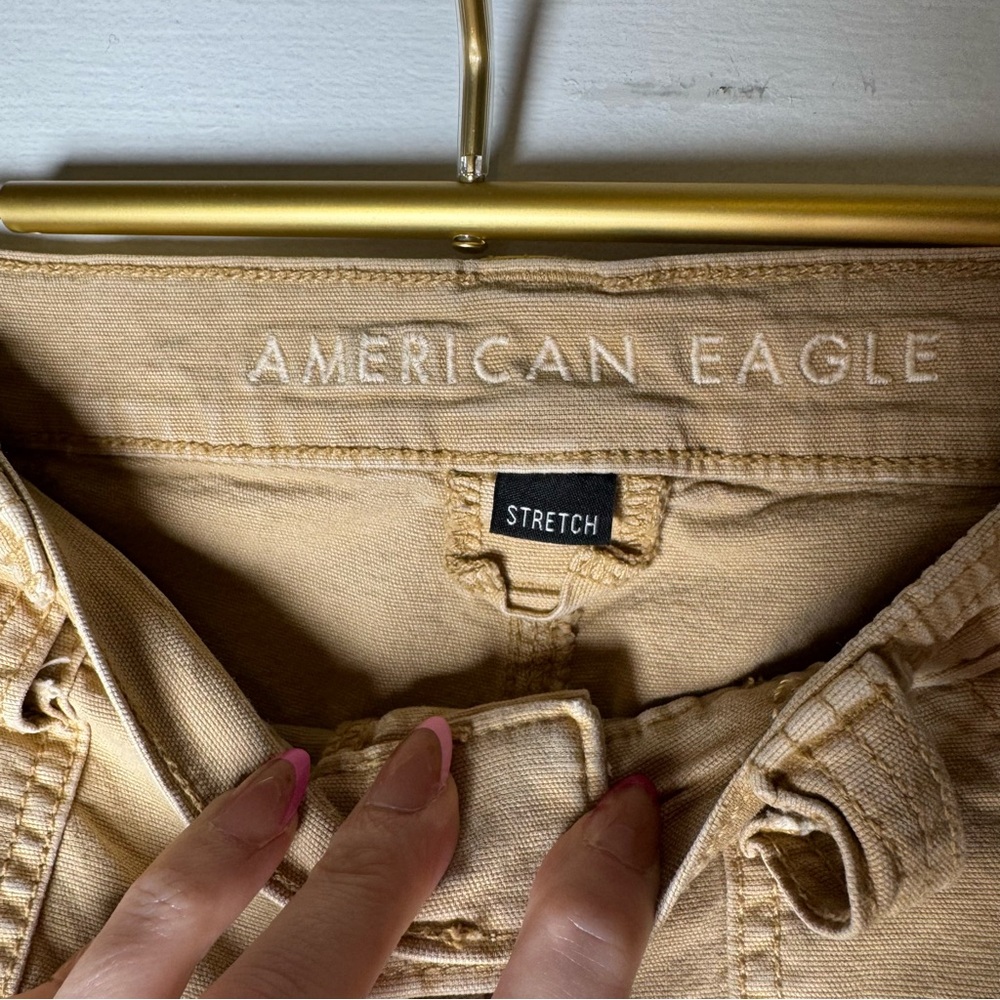 American Eagle Stretch Cargo Straight Pant Khaki 8 Long - Picture 15 of 15